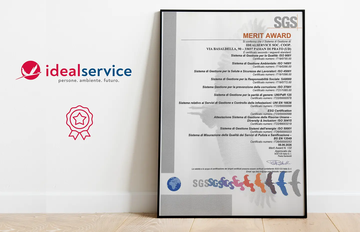 Idealservice ottiene il Merit Award per le certificazioni